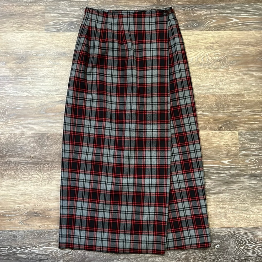 Women's Vintage Long Plaid Skirt